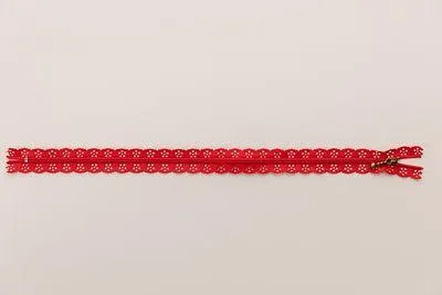 Lace Zipper 14" Ruby