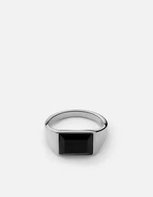 Lennox Onyx Ring, Sterling Silver