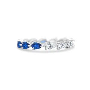 LLJ Signature Chasing Sapphire & Diamond Pear Band