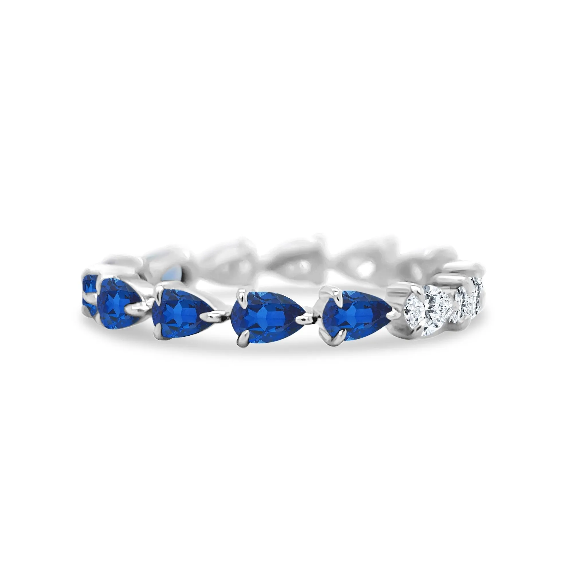 LLJ Signature Chasing Sapphire & Diamond Pear Band