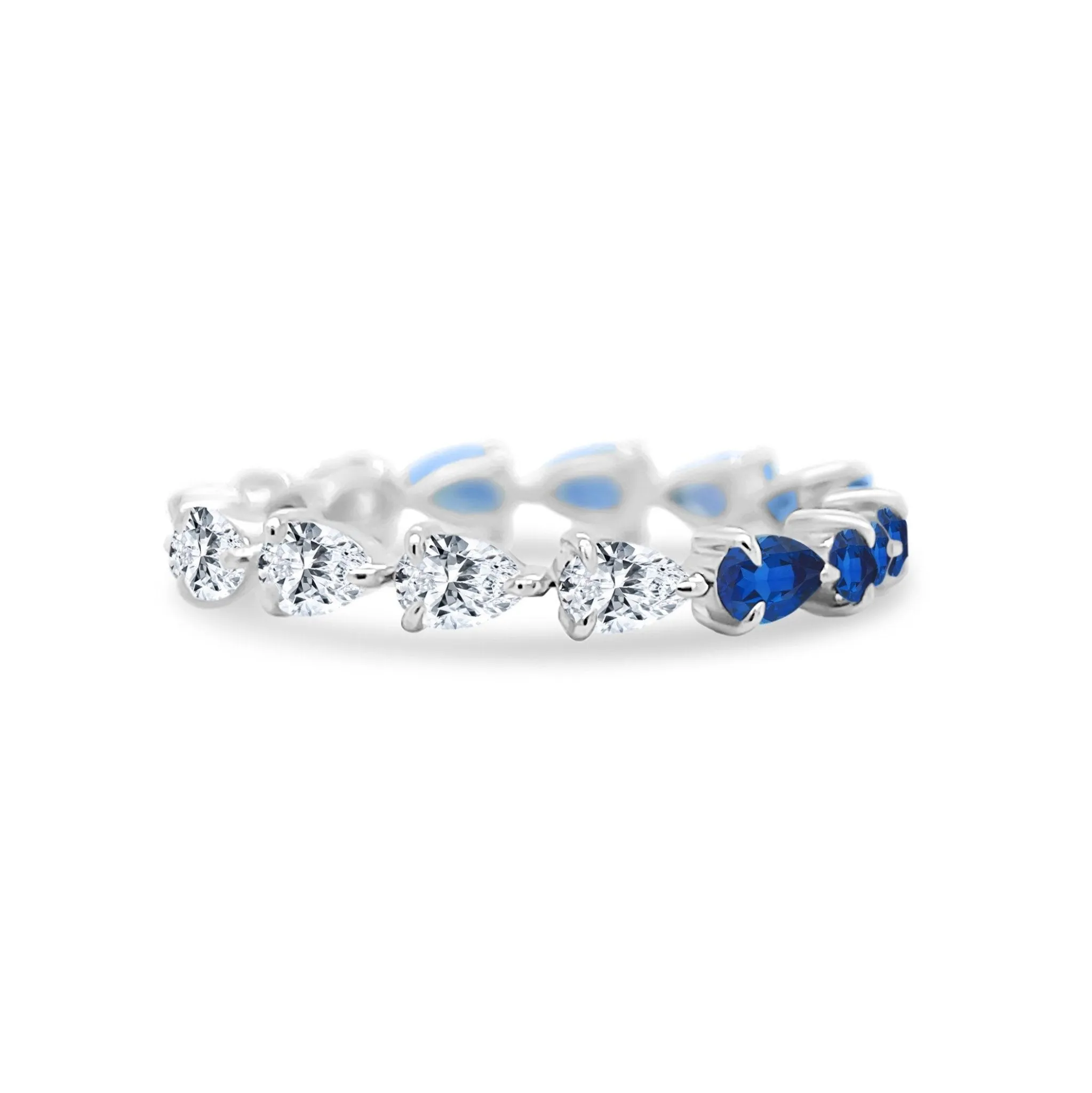 LLJ Signature Chasing Sapphire & Diamond Pear Band