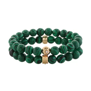 Malachite Beaded Motif Bracelet Set