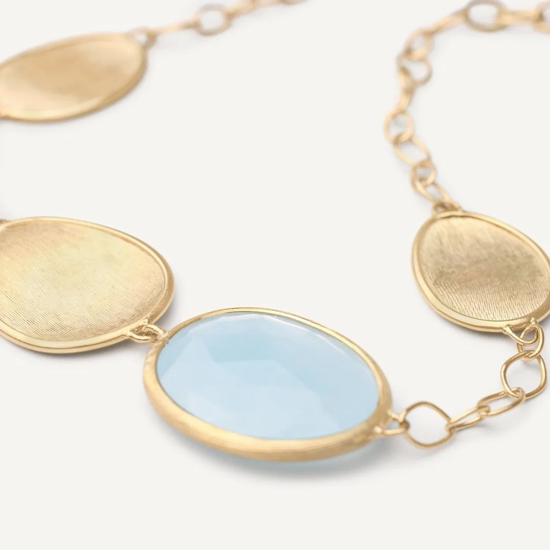 Marco Bicego Lunaria Bracelet 18k Yellow Gold with Aquamarine