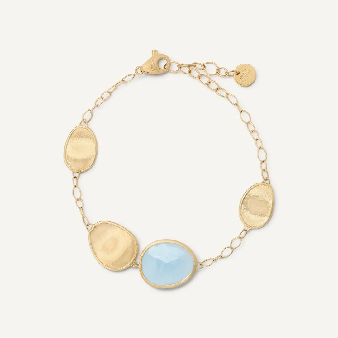 Marco Bicego Lunaria Bracelet 18k Yellow Gold with Aquamarine