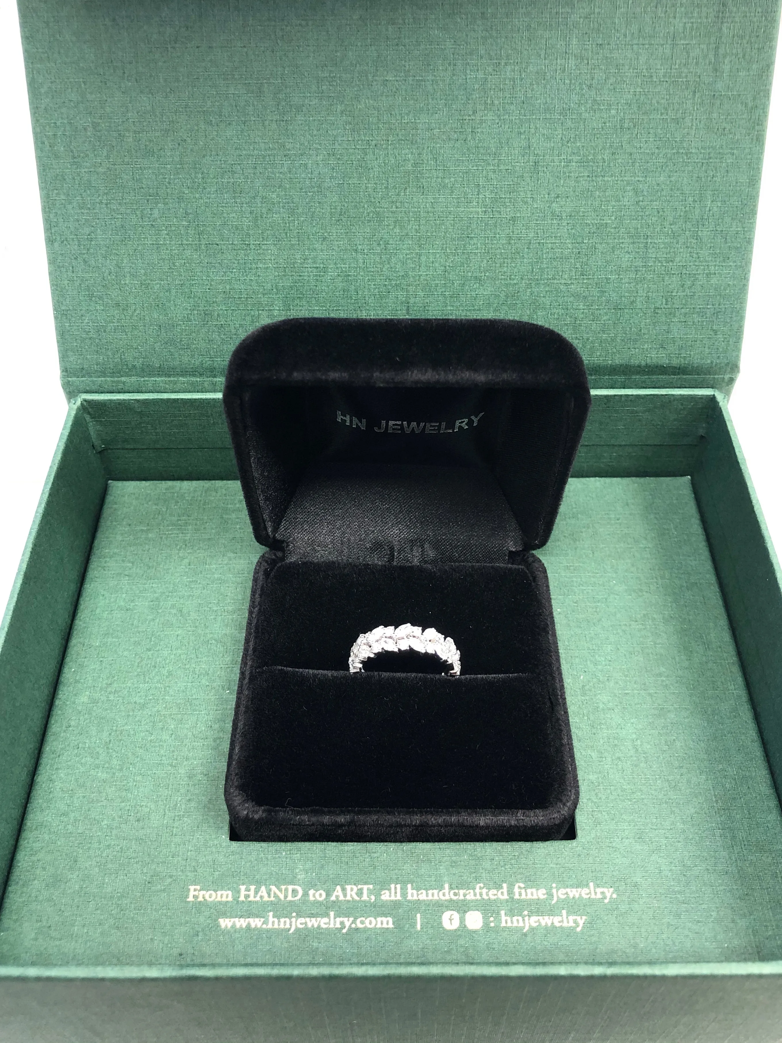 Marquise Cut Diamond Half Eternity Ring in White Gold