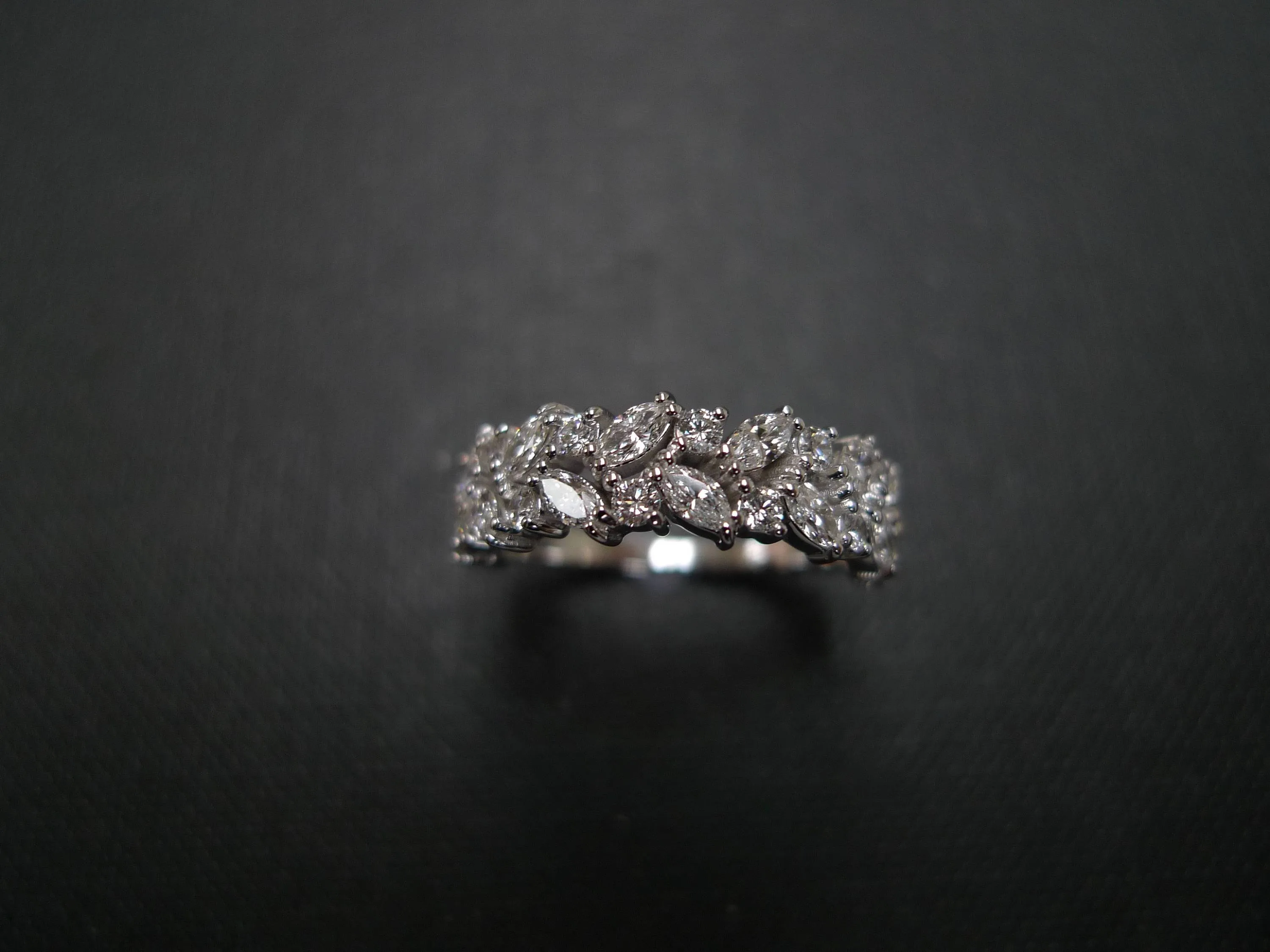 Marquise Cut Diamond Half Eternity Ring in White Gold