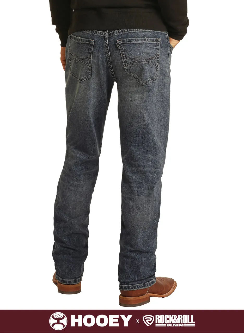 Men's Rock & Roll Hooey Relaxed Fit Stretch Stackable Bootcut Jean