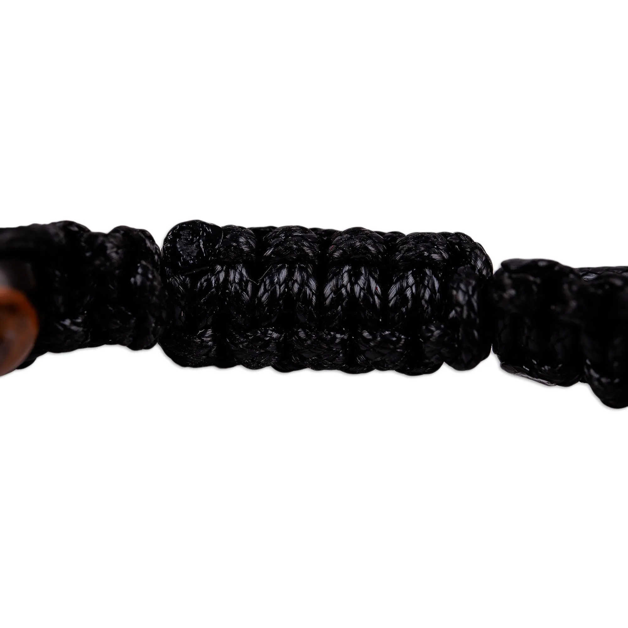 Multi-Gemstone Black Waxed Nylon Macrame Bracelet - Weaving Courage | NOVICA