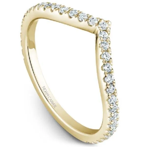 Noam Carver "V" Shaped Round Cut Diamond Wedding Band