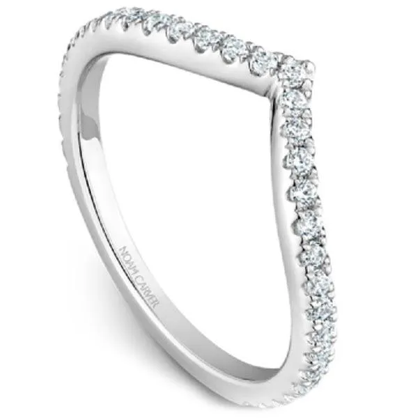 Noam Carver "V" Shaped Round Cut Diamond Wedding Band