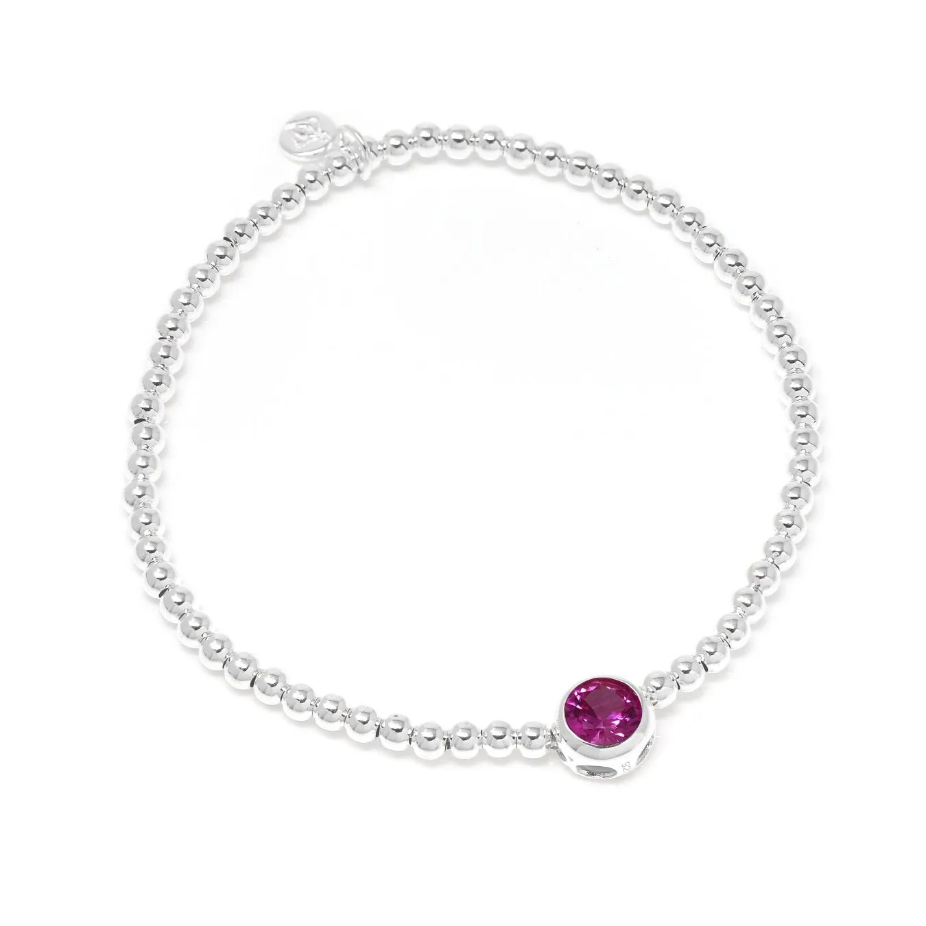 October Mini Baby Birthstone Bracelet - Sterling Silver