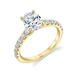 Oval Cut Classic Engagement Ring - Veronique 18k Gold Yellow