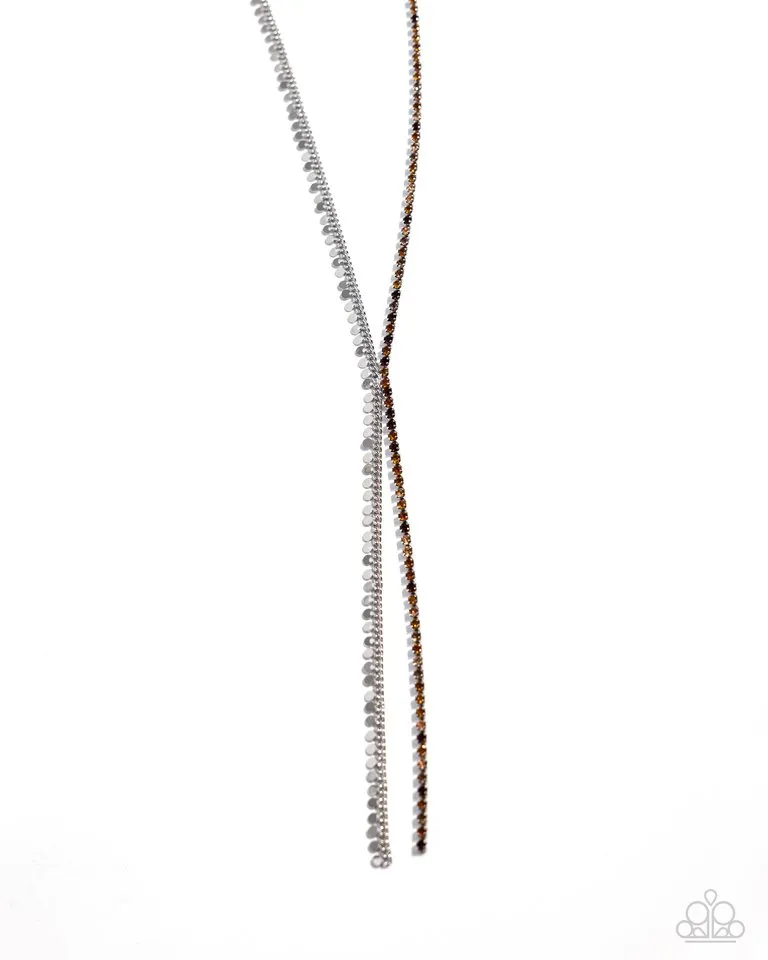 Paparazzi Necklace ~ Elongated Eloquence - Brown