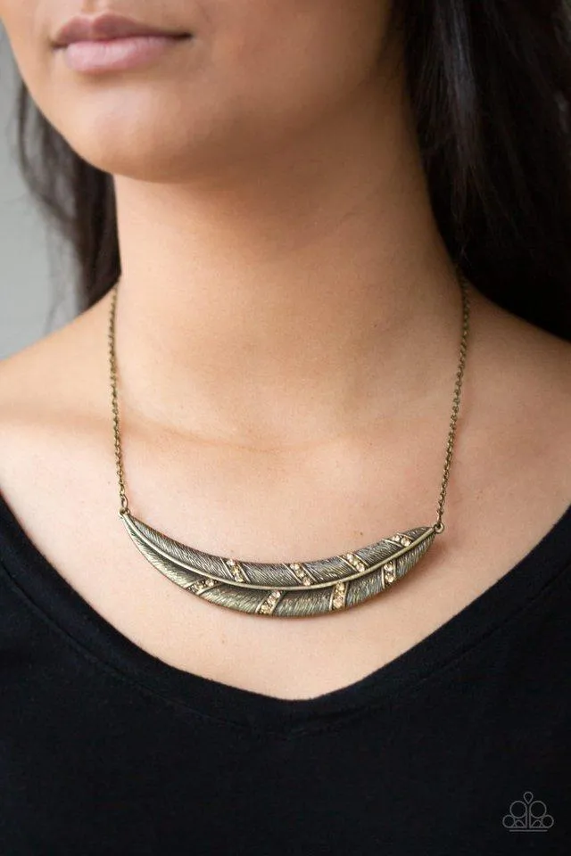 Paparazzi Necklace ~ Say You QUILL - Brass