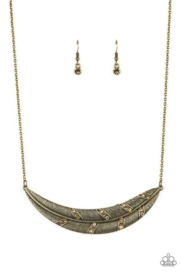 Paparazzi Necklace ~ Say You QUILL - Brass