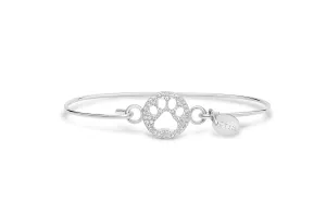 Pave Icon Bracelet Paw Silver