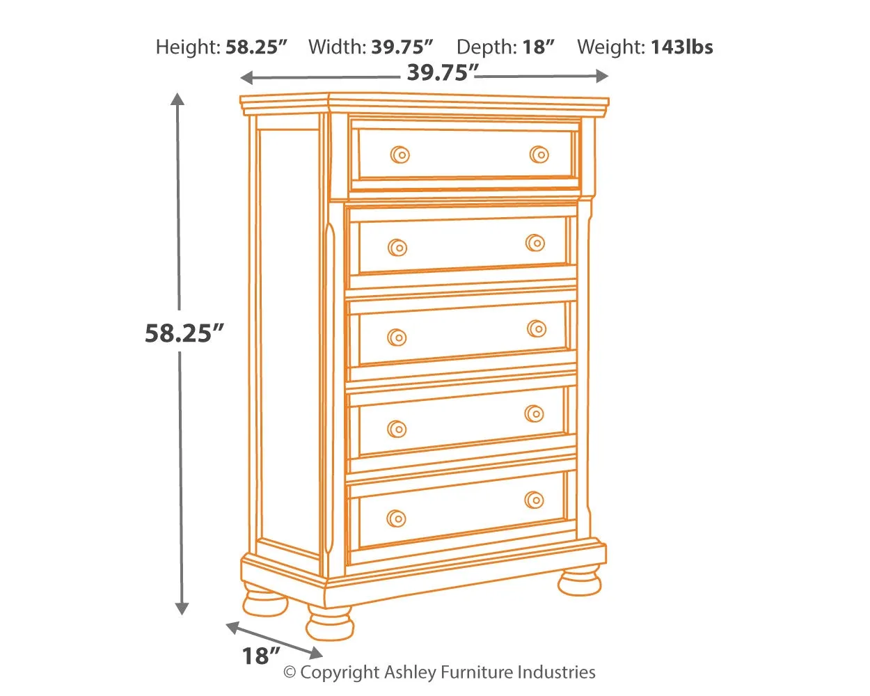 Porter California King Panel Bed with Mirrored Dresser and Chest