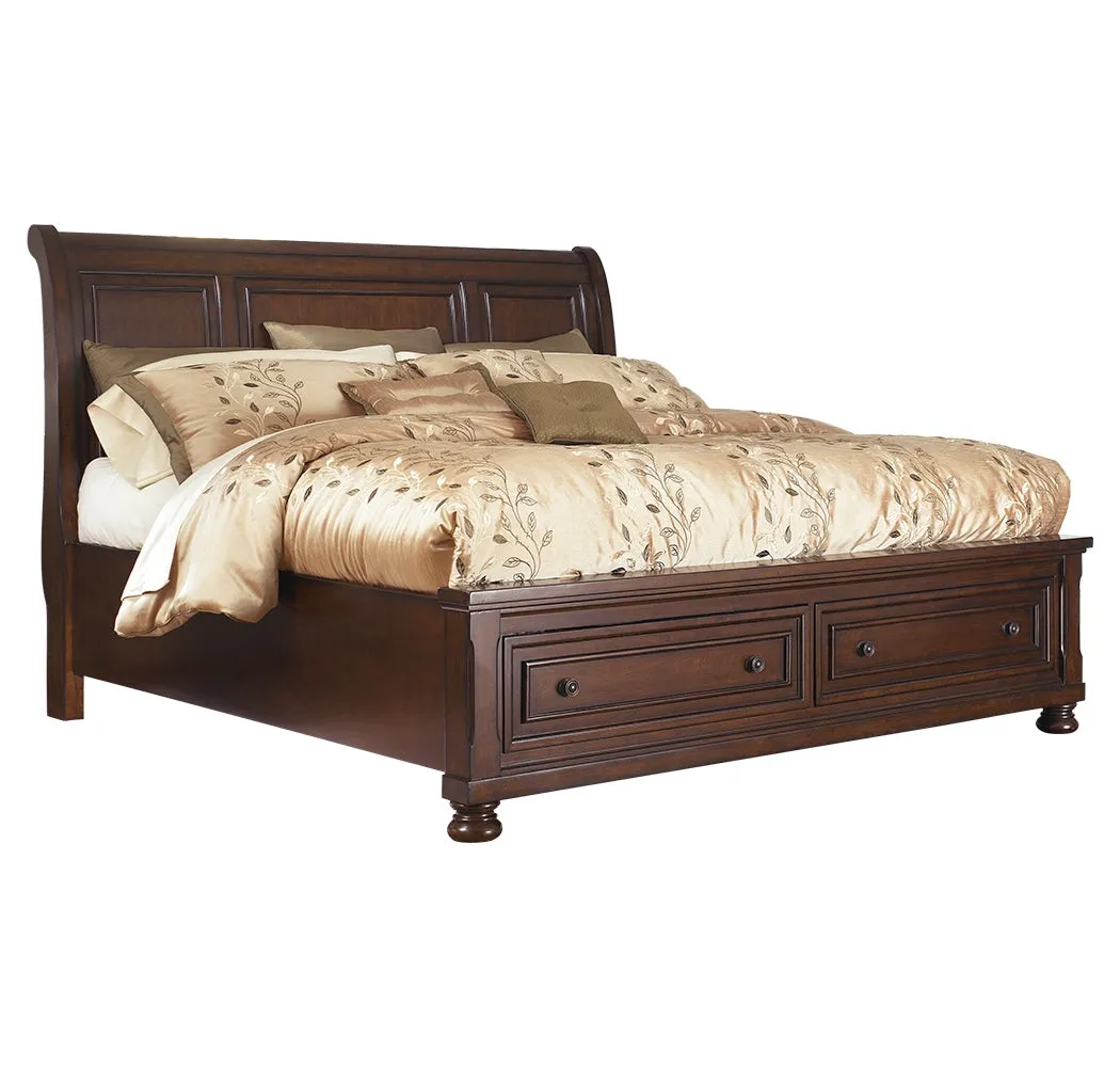 Porter Queen Sleigh Bed with Mirrored Dresser, Chest and Nightstand