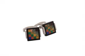 Rhodium Plated Onyx/Tiger eye/unakite/ green aventurine/red agate Cufflinks