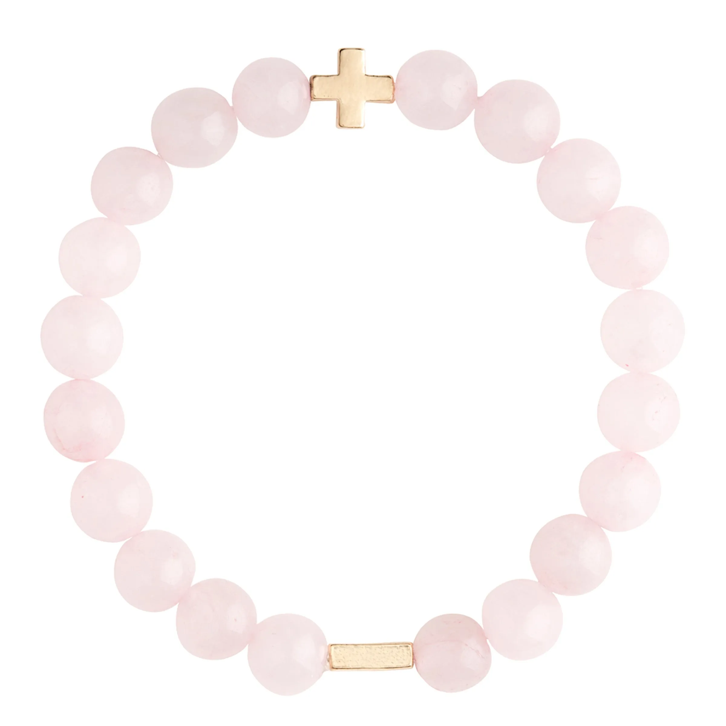 Rose Quartz & Gold Elastic Bracelet