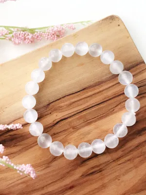 Selenite Beaded Stretch Bracelet