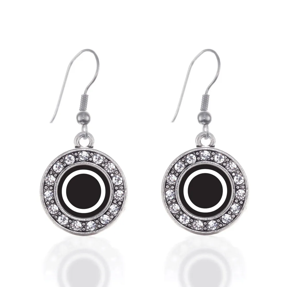 Silver My Initials - Letter O Circle Charm Dangle Earrings