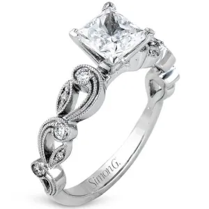 Simon G. Vintage Style Scrollwork Filigree Engagement Ring