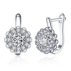 SKMEI LKN043 Rhinestone Flower Earring Hoops for Women