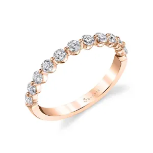 Stackable wedding band 14k Gold Rose