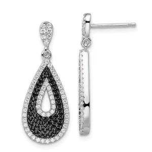 Sterling Silver Cubic Zirconia Teardrop Earrings