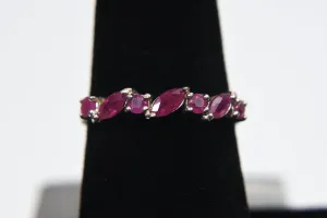 Sterling Silver Rubies Ring - Size 7