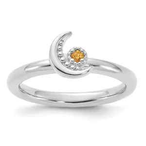 Sterling Silver Stackable Expressions Citrine Moon Ring