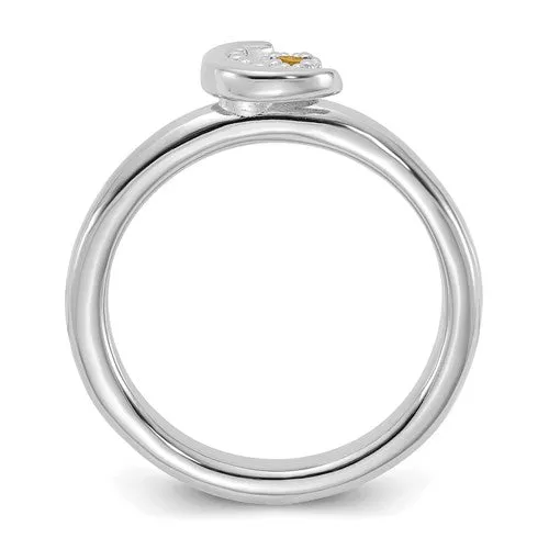 Sterling Silver Stackable Expressions Citrine Moon Ring