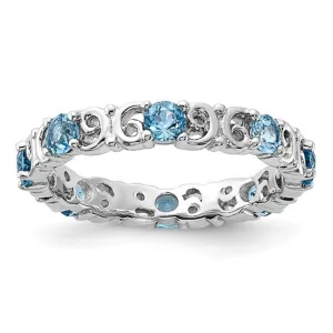 Sterling Silver Stackable Expressions Sky Blue Topaz Filigree Ring