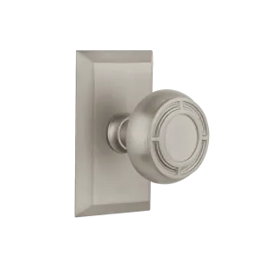 Studio Short Plate with Mission Knob in Satin Nickel