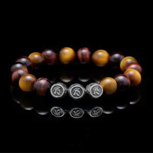 The Huntsman | Silver Dragrose Tiger Eye Beaded Bracelet