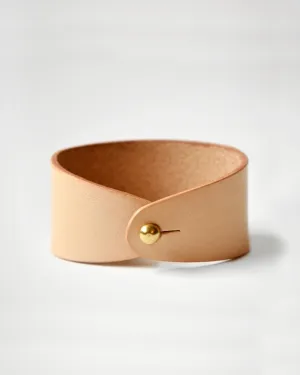 Thick Leather Wrap Bracelet / Natural