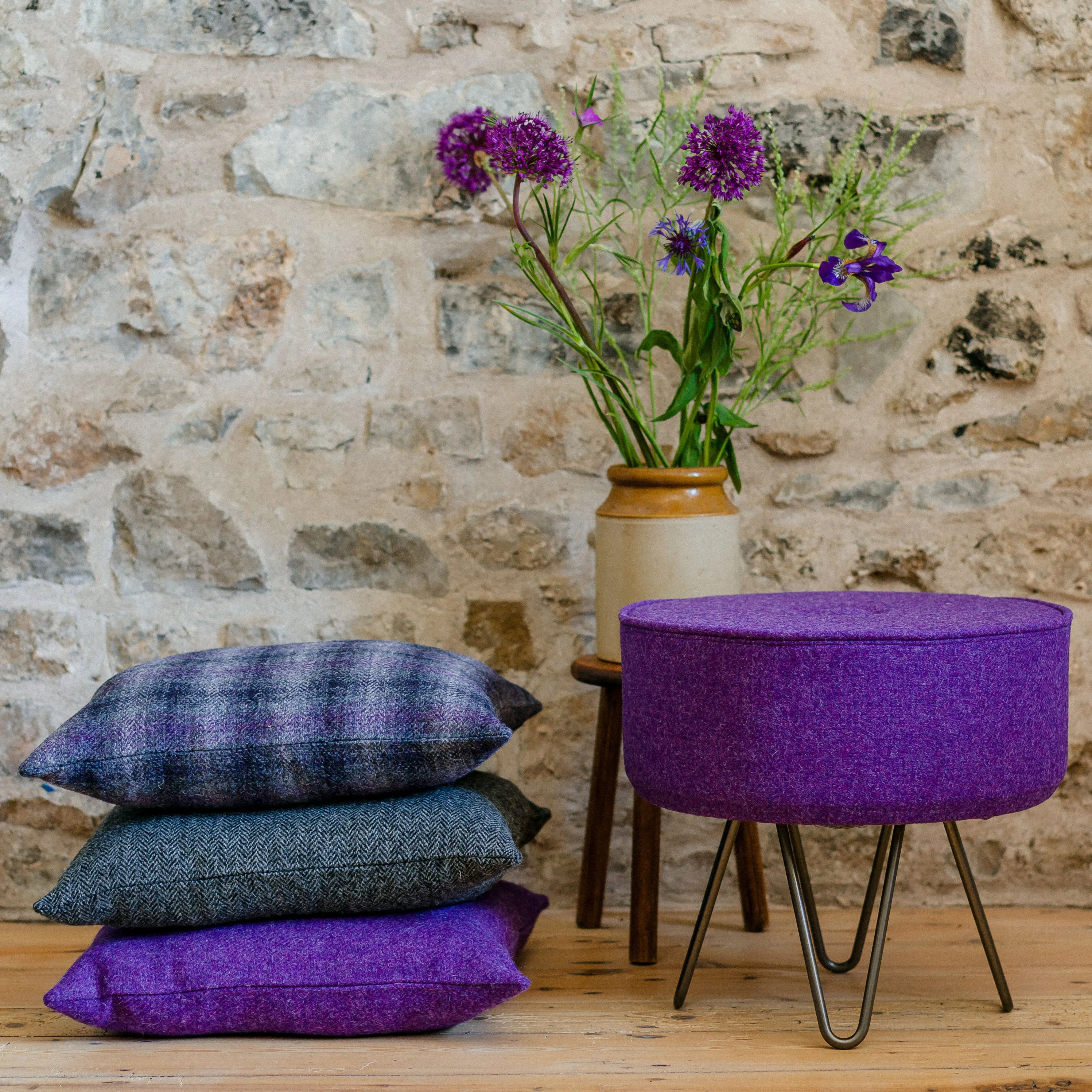 Thistle Footstool with Button