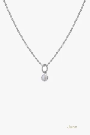 Tutti & Co Birthstone Necklace Silver- Pearl (JUNE) -NE620S