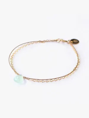 Wanderlust Gold & Silk Sea Glass Chalcedony Bracelet