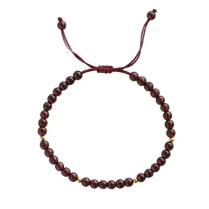 Weave Red String Garnet Bracelet for Career Success