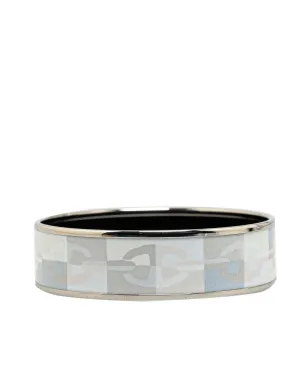 Wide Enamel Chaine dAncre Bangle with Palladium-Plated Body