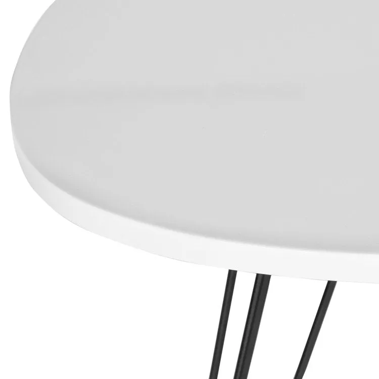 Wolcott Retro Mid-Century Lacquer Side Table - White/Black